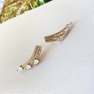 Brinco Ear Cuff cravejado em zircônias