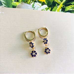 Argolinha flores cravejadas em zircônias