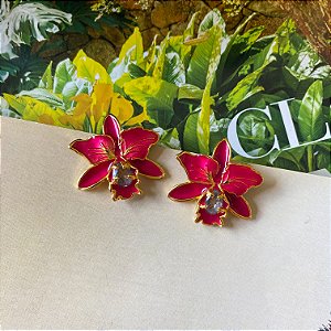 Brinco orquídea resinada