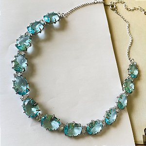 Colar cristal oval