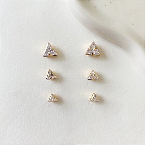 Trio pontos de luz em zircônia triangular