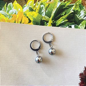 Argolinha esfera lisa aço inox