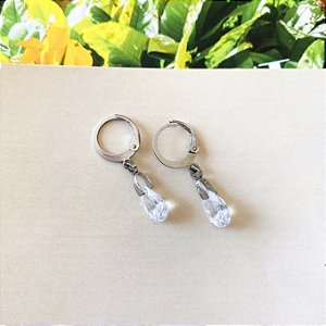 Argolinha gota de luz em aço inox