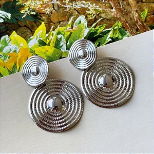 Brinco Orgânico Redondo Ródio Branco