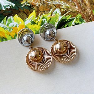 Brinco Redondo 2 Banhos Trabalhado Feminino