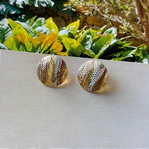 Brinco Redondo Triplo Banho Ouro Ródio Rosê