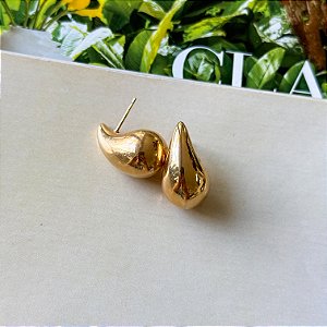 Brinco Gota Bottega Banho Ouro