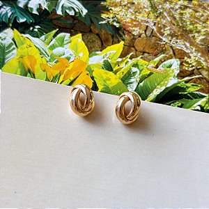 Brinco Entrelaçado Banho Ouro