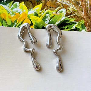 Brinco Orgânico Ródio Branco