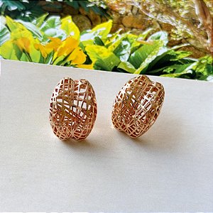 Brinco Orgânico Banho Ouro