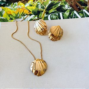 Conjunto Concha Média Lisa Dourado