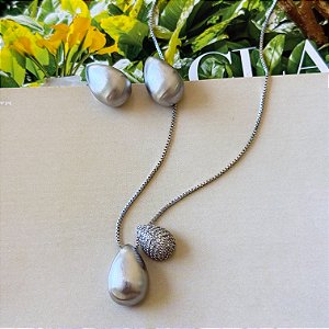 Conjunto Gota Acetinada Lisa e Cravejada