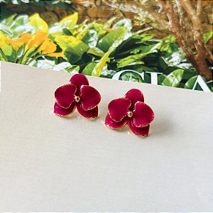 Brinco Orquídea Resinada Pink