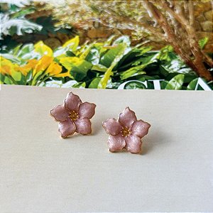 Brinco Flor Resinada Rosê