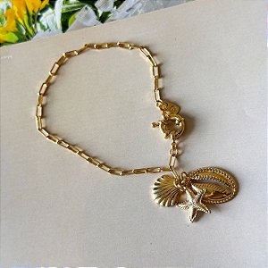 Pulseira Pingentes Fundo do Mar Ouro