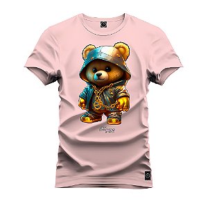 Camiseta Pluz Size Tamanho Especial Premium Estampada Em Alta Definição Com Qualidade 4K 100% Algodão Confortável Urso Blindado