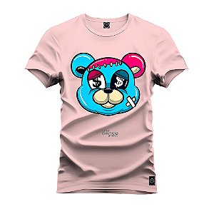 Camiseta Pluz Size Tamanho Especial Premium Estampada Em Alta Definição Com Qualidade 4K 100% Algodão Confortável Urso Abatido