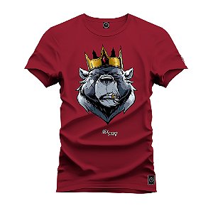 Camiseta Pluz Size Tamanho Especial Premium Estampada Em Alta Definição Com Qualidade 4K 100% Algodão Confortável King OF Gorila