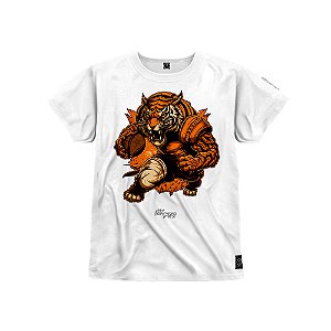 Camiseta Infantil Premium Estampada Em Alta Definição Com Qualidade 4K 100% Algodão Confortável Tigre Basquete