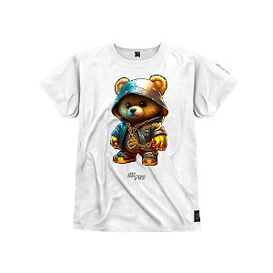 Camiseta Infantil Premium Estampada Em Alta Definição Com Qualidade 4K 100% Algodão Confortável Urso Blindado
