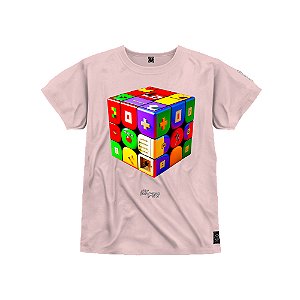 Camiseta Infantil Premium Estampada Em Alta Definição Com Qualidade 4K 100% Algodão Confortável Cubo da Magia
