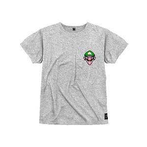 Camiseta Infantil Premium Estampada Em Alta Definição Com Qualidade 4K 100% Algodão Confortável Bigode Verde Peito