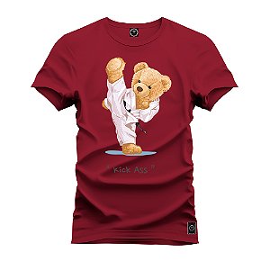 Camiseta Pluz Size Tamanho Especial Premium Estampada Em Alta Definição Com Qualidade 4K 100% Algodão Confortável Urso Caratéca