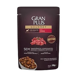 Ração Úmida GranPlus Gourmet Cães Adultos Carne 100 g