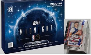 Break 943- Break NBA 1 x Topps Midnight- 2025/26 - Hobby box - 7 cards, 3 autógrafos + 1 Blaster Topps Chrome 25/26 - 28 Cards "NÃO É VENDA DE CAIXA LACRADA - É BREAK "