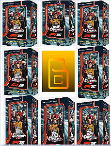 Break 1005- 8x Blasters Box F1 - Topps Chrome 2025 - Escolha o Piloto + 2 no Sorteio - 192 cards - "NÃO É VENDA DE CAIXA LACRADA - É BREAK "