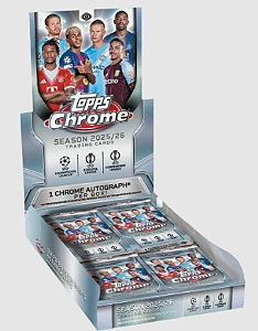 Break 1121 - Topps Chrome 2025/26 - 1x Hobby Box- 80 Cards - 1 Auto Garantido - " Atenção não é Lacrado, é Break"