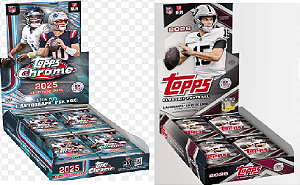 Break 1168- 1x Topps Nf Chrome + 1x Topps Hobby box Flagship NFL - 2 autos garantidos -355 cards "Atenção não é Lacrado, é Break"