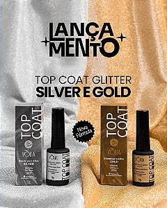 Top Coat Glitter Silver ou Gold 9g - Volia