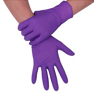 Luva Látex com Pó Purple Roxa - 100 und - UniGloves