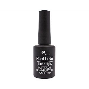 Top Coat Chamelleon Glitter - Linha Ligth 12ml - Real Love
