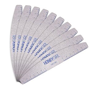 Pacote 50 Lixas Boomerang Azul (100/180) com Régua - Honey Girl