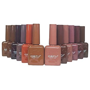 Kit Esmaltes em Gel 12 und Coleção Tons de Marrom 10ml - Dafu