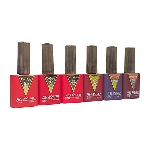 Kit Esmalte em Gel Coleção Vermelho Absoluto 6 Und (Sem TPO) - Fan Nail