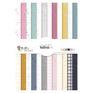 Bloco para Scrapbook A4 - Coleção Nossa História - Juju Scrapbook
