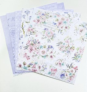 Kit de Papel para Scrapbooking Carina Sartor Coleção Colorful com 5 folhas