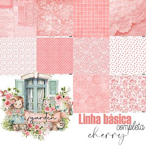 Kit de Papel para Scrapbooking Básicos Carina Sartor Coleção Garden com 5 folhas