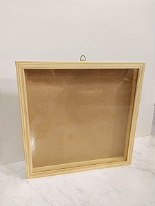 Moldura Caixa Alta com Vidro para Quadros Scrapbook 30x30