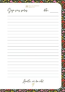Miolo para Agenda ou Caderno A5 Preto My Memories Crafts Coleção Minhas Memórias Escolares