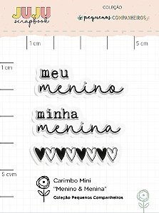 Carimbo Mini Menino e Menina - Coleção Pequenos Companheiros | JuJu Scrapbook