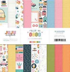 Kit Coordenado - Coleção Feliz da Vida | JuJu Scrapbook