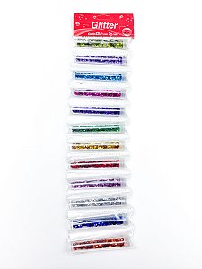 Glitter PVC flor sortidos c/12