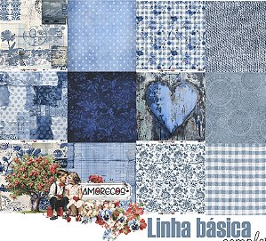 Kit de Papel para Scrapbooking Básicos Carina Sartor Coleção Amorecos com 10 folhas
