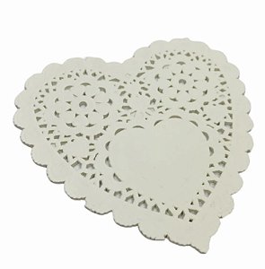 PAPEL RENDADO CORAÇÃO 10cm c/32pçs