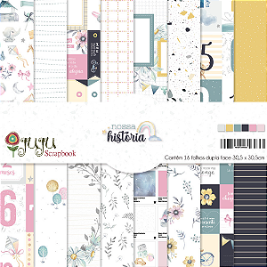 Colecao Nossa Historia - Kit Coordenado 30,5 x 30,5cm - Juju Scrapbook