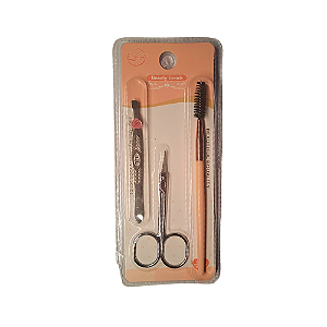 Conjunto Pinça Tesoura e Escova Para Cilios - Beauty Goods